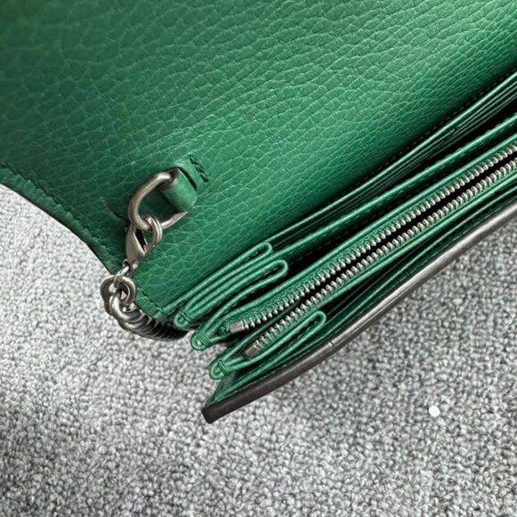 GUCCI Dionysus Green Leather Shoulder Bag 650-032625 - Picture 10 of 16